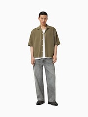 AllSaints Green Rialto Short Sleeve Shirt - Image 2 of 6