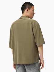 AllSaints Green Rialto Short Sleeve Shirt - Image 5 of 6