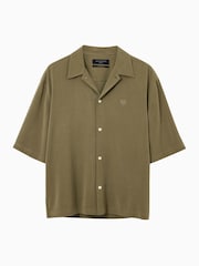 AllSaints Green Rialto Short Sleeve Shirt - Image 6 of 6