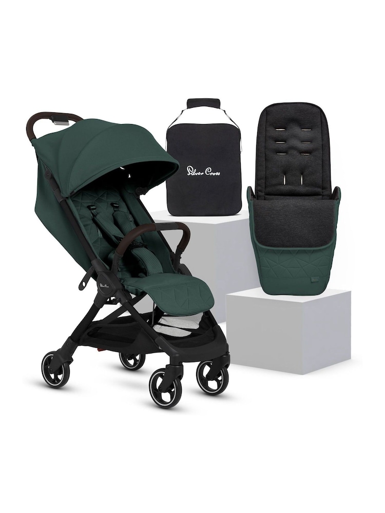Silver Cross Green Clic 2 Compact Stroller and Footmuff Bundle - Image 1 of 7