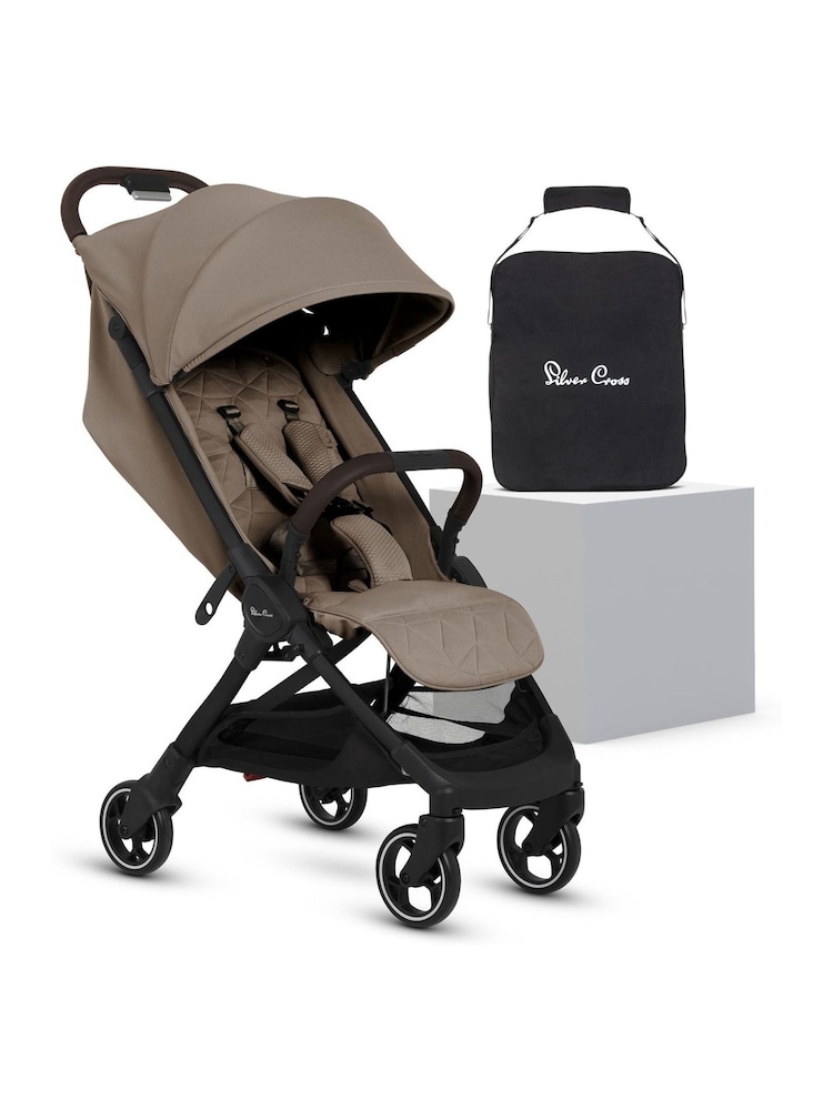 Silver Cross Brown Clic 2 Compact Stroller with Travel Bag - Image 1 of 6