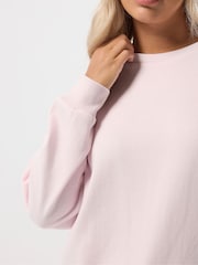 Rosa - Conjunto de moletom com gola redonda Yours Curve e calça de moletom - Imagem 4 de 5