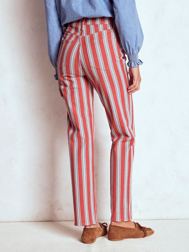 Boden Red High Rise Stripe Jeans - Image 2 of 6