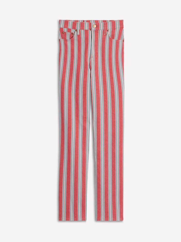 Boden Red High Rise Stripe Jeans - Image 6 of 6