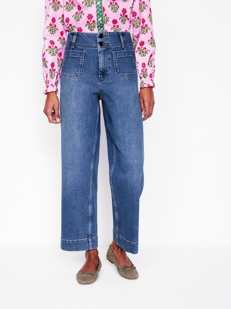 Boden Blue Primrose Patch Pocket Jeans - Image 4 of 4 Boden Blue Primrose Patch Pocket Jeans - Image 4 of 4