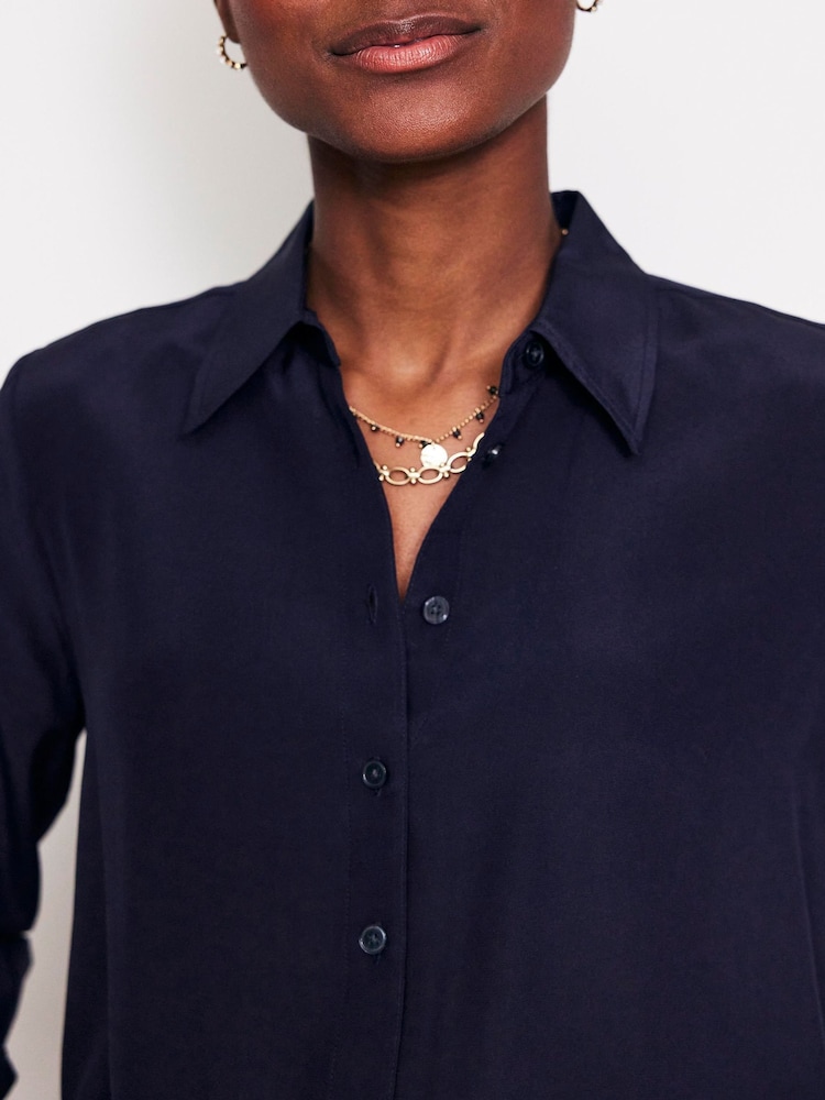 Boden Blue Sienna Silk Shirt - Image 2 of 6