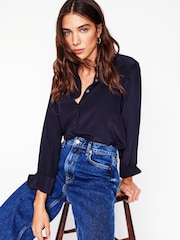 Boden Blue Sienna Silk Shirt - Image 4 of 6