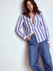 Boden Blue Sienna Cotton Shirt - Image 4 of 5