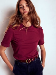 Camiseta Boden Supersoft com detalhe de babado - Imagem 1 de 6
