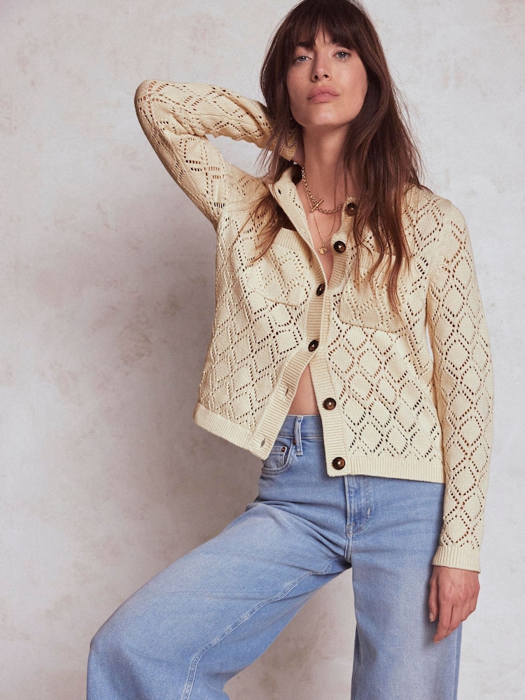 Boden Cream Astrid Knitted Jacket - Image 1 of 6