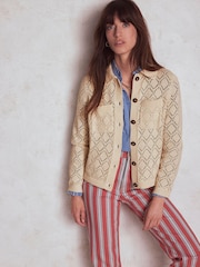 Boden Cream Astrid Knitted Jacket - Image 4 of 6