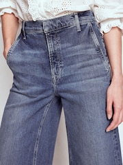 Boden Blue High Rise Clean Wide Jeans - Image 4 of 6