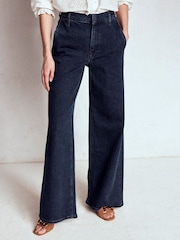 Boden Blue High Rise Clean Wide Jeans - Image 4 of 6
