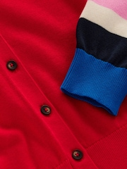 Boden Red Relaxed Lara Cotton Cardigan - Image 2 of 7