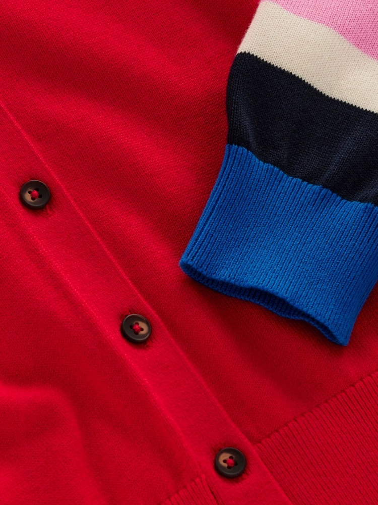Boden Red Relaxed Lara Cotton Cardigan - Image 2 of 7