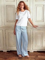 Boden White Mila Lace Trim Top - Image 4 of 5