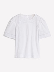Boden White Mila Lace Trim Top - Image 5 of 5