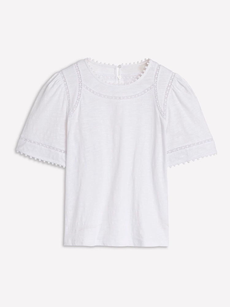 Boden White Mila Lace Trim Top - Image 5 of 5