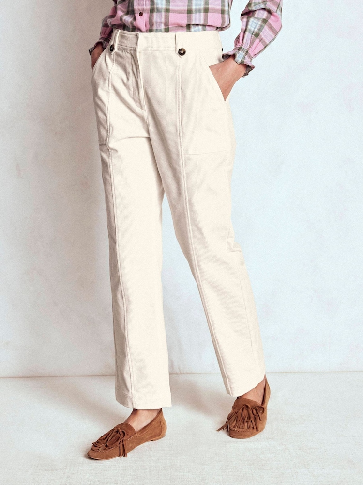 Boden Cream Pimlico Cord Trousers - Image 2 of 5 Boden Cream Pimlico Cord Trousers - Image 2 of 5