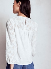 Boden White May Broderie Blouse - Image 3 of 5