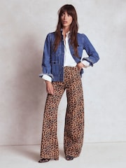 Boden Brown High Rise Wide Leg Jeans - Image 1 of 6