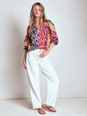 Boden Green Long Sleeve Notch Top - Image 2 of 6