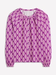 Boden Purple Isla Long Sleeve Jersey Blouse - Image 6 of 6