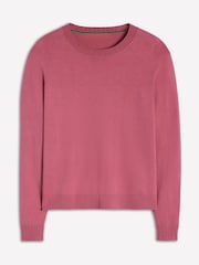 Boden Pink Emilia Cotton Crew Jumper - Image 1 of 6