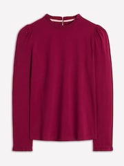 Boden Red Supersoft Frill Detail Top - Image 6 of 6