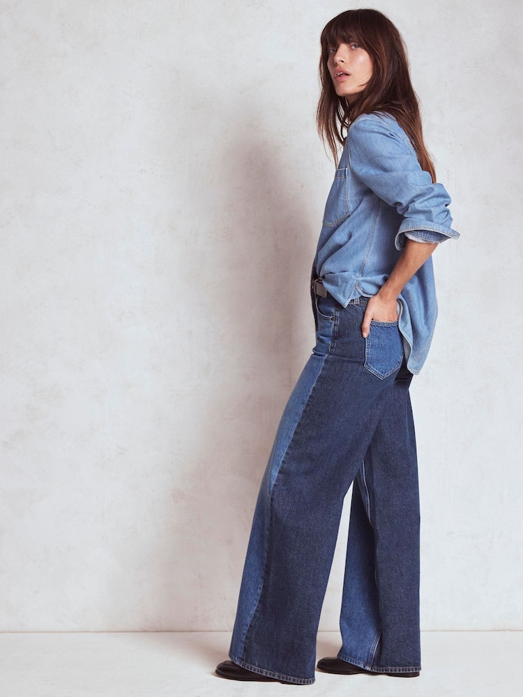 Boden Blue High Rise Wide Leg Jeans - Image 2 of 7
