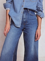 Boden Blue High Rise Wide Leg Jeans - Image 5 of 7