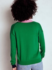 Boden Green Relaxed Lara Cotton Henley Jumper - Image 3 of 6
