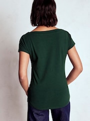 Boden Green Supersoft Boat Neck T-Shirt - Image 3 of 5