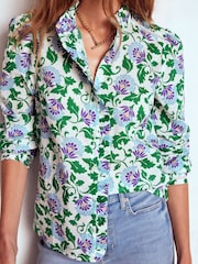 Boden Green Helena Cotton Top - Image 2 of 5