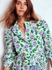 Boden Green Helena Cotton Top - Image 4 of 5