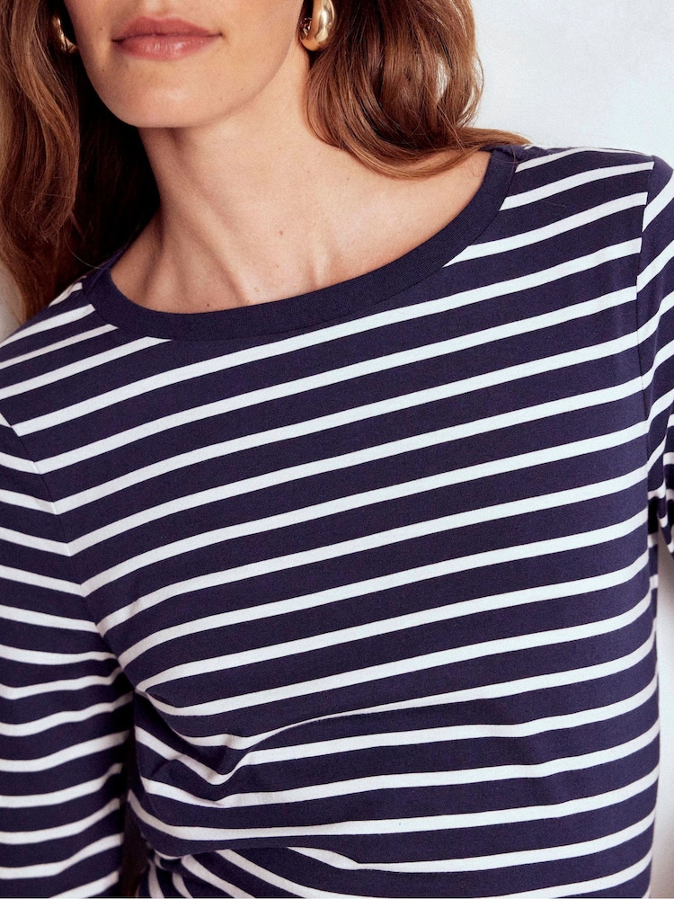 Boden Blue Olivia Long Sleeve Breton T-Shirt - Image 2 of 5 Boden Blue Olivia Long Sleeve Breton T-Shirt - Image 2 of 5