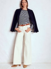 Boden Blue Olivia Long Sleeve Breton T-Shirt - Image 4 of 5
