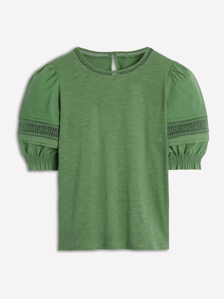 Boden Green Lottie Puff Sleeve Top - Image 1 of 5