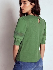 Boden Green Lottie Puff Sleeve Top - Image 3 of 5