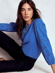Boden Blue May Broderie Top - Image 1 of 4