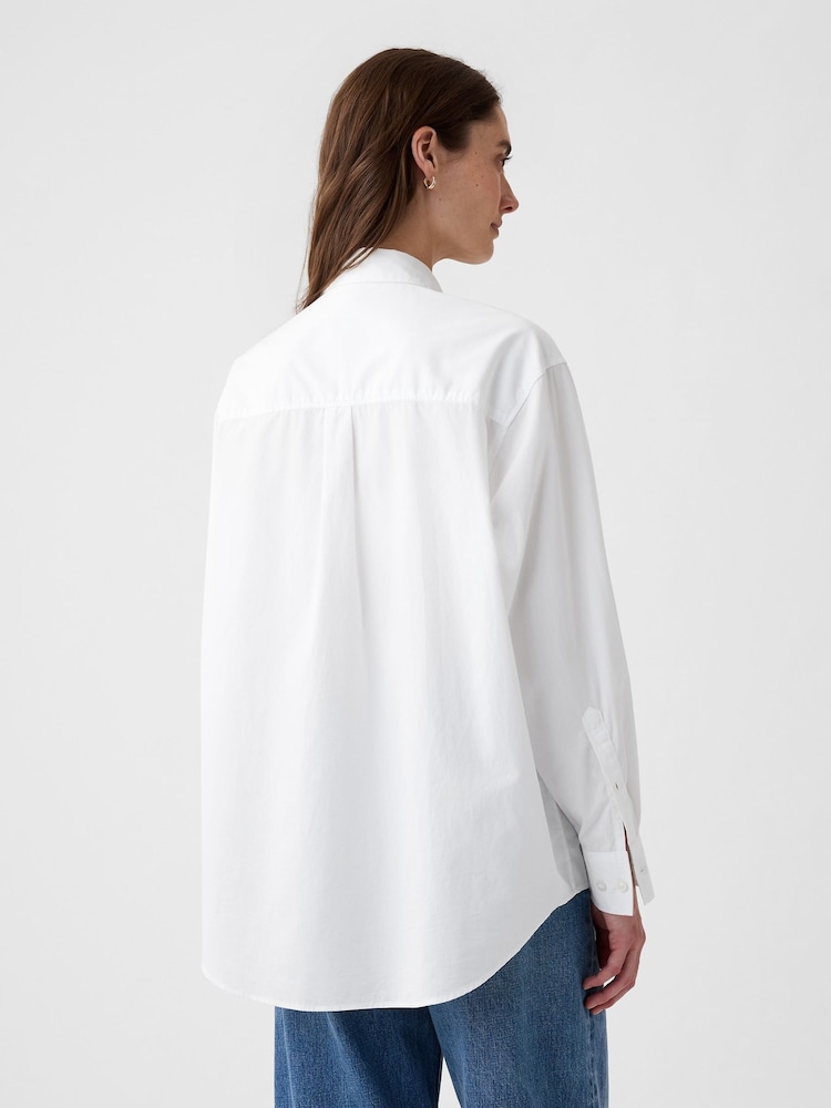 Gap White Cotton Poplin Big Shirt - Image 2 of 13 Gap White Cotton Poplin Big Shirt - Image 2 of 13
