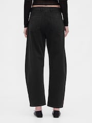 Gap Black Mid Rise Twill Barrel Trousers - Image 2 of 5