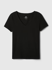 Gap Black Cotton VintageSoft V-Neck T-Shirt - Image 8 of 8