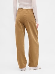Gap Brown Mid Rise Twill Barrel Trousers - Image 2 of 5