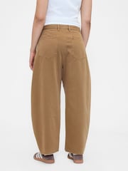 Gap Brown Mid Rise Twill Barrel Trousers - Image 5 of 5