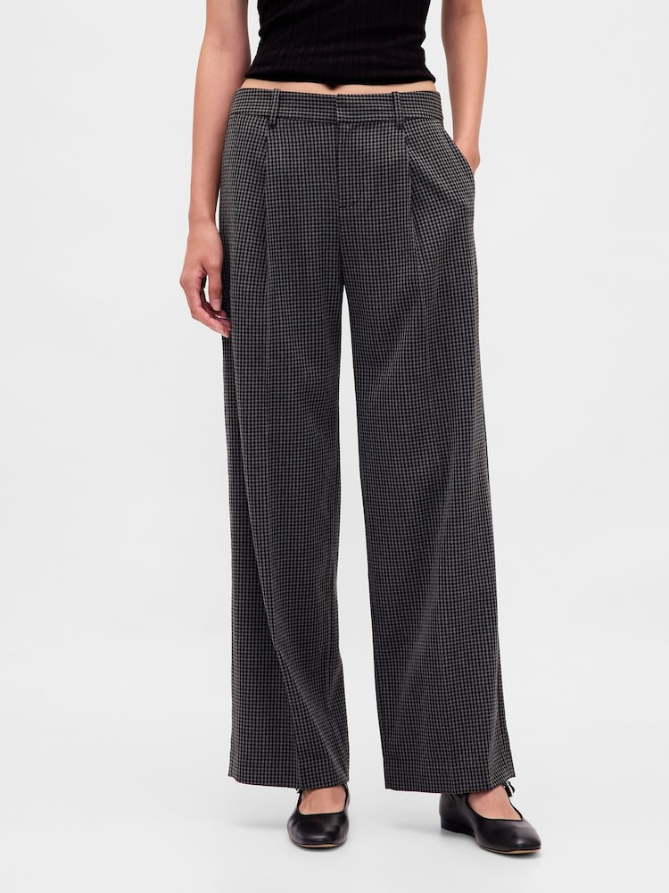 siva - Gap 365 Low Waist Pleated Trousers - Slika 1 iz 6