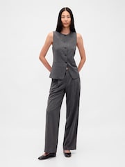 siva - Gap 365 Low Waist Pleated Trousers - Slika 4 iz 6