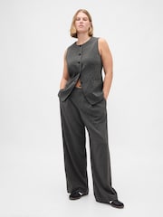 siva - Gap 365 Low Waist Pleated Trousers - Slika 5 iz 6