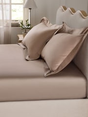 Dark Natural Collection Luxe 400 Thread Count Egyptian Deep Fitted Cotton Sateen Sheet - Image 1 of 2