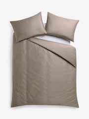 Dark Natural 400 Thread Count Egyptian Cotton Sateen Luxury Duvet Cover and Pillowcase Set - Image 4 of 4